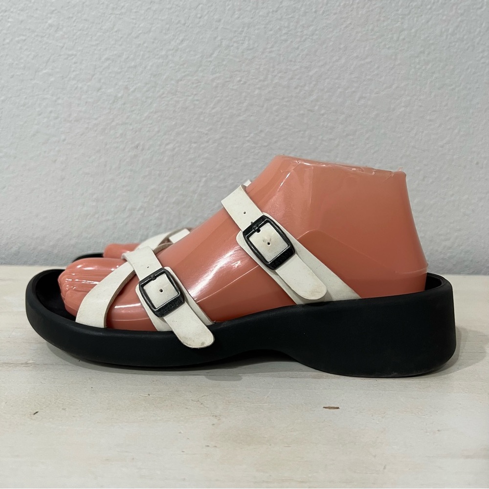 Tatami By Birkenstock White Leather Strap Sandals